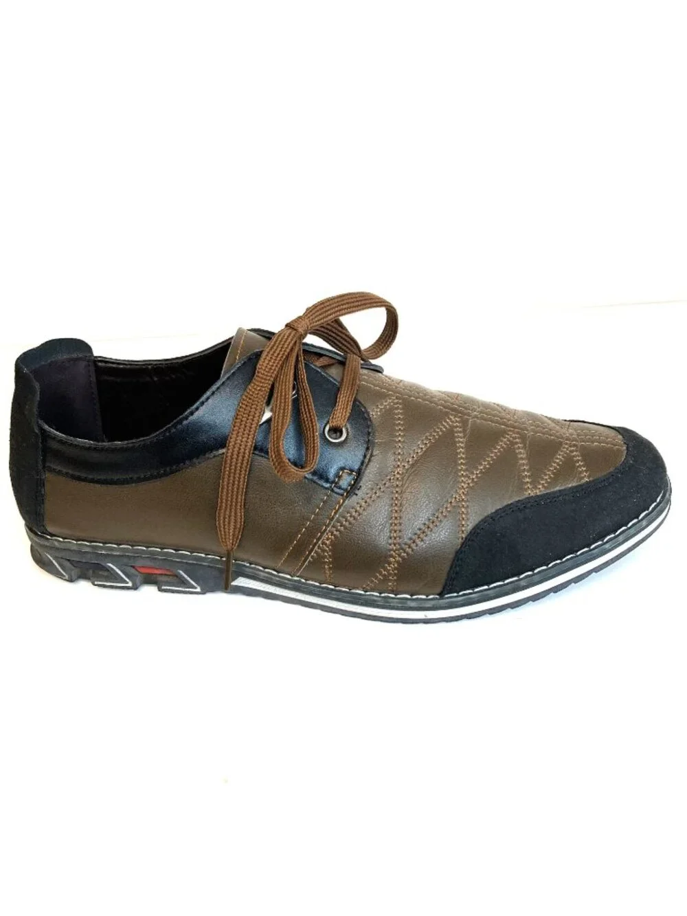 Cosidram  Brown Quilted Oxford Sneakers - Size 11.5 (China 46)
